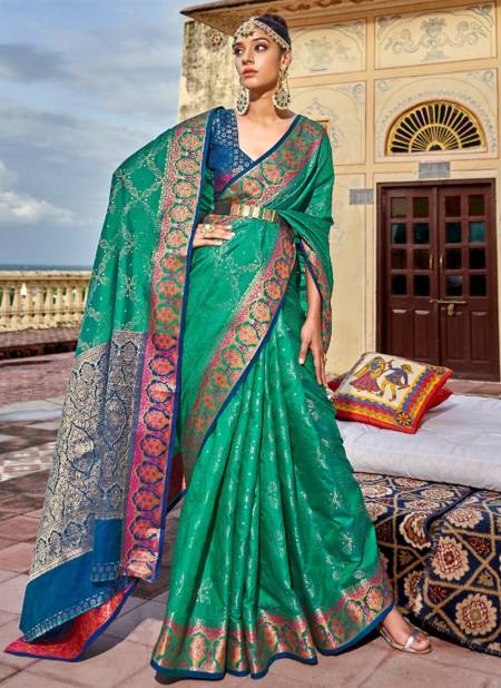 Green Colour Mahek Rajpath New Latest Designer Ethnic Wear Patola Silk Saree Collection 1002